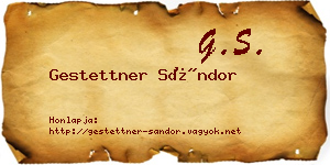 Gestettner Sándor névjegykártya