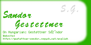 sandor gestettner business card